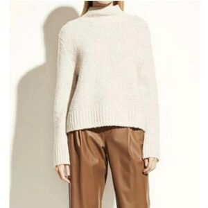 Vince Cashmere Wool and Silk Blend Funnel Neck Sweater Size Large